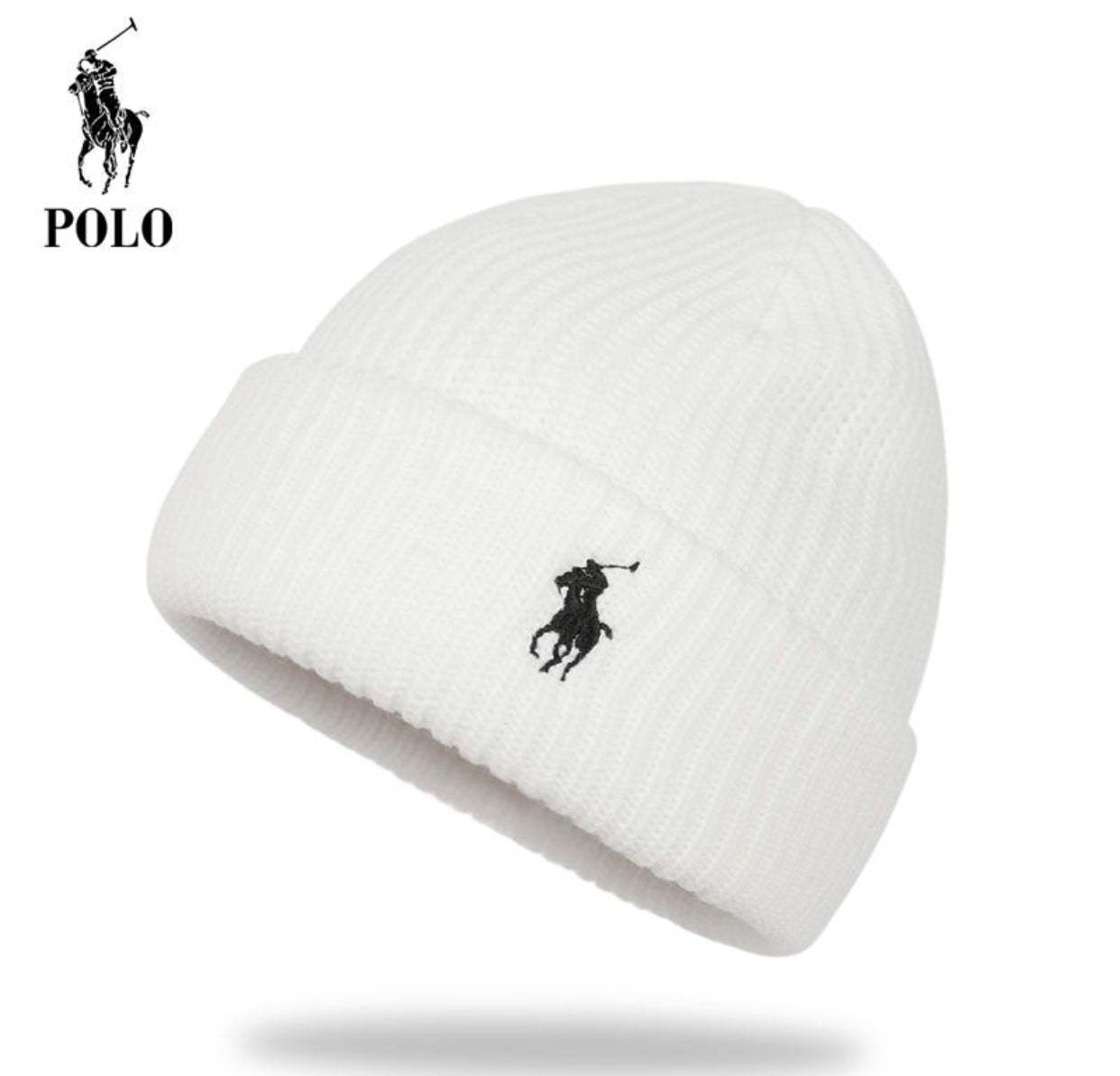 Polo beliebte Persönlichkeit Herbst und Winter warme Männer und Frauen mit Baumwollstickerei randlose
Strickmütze