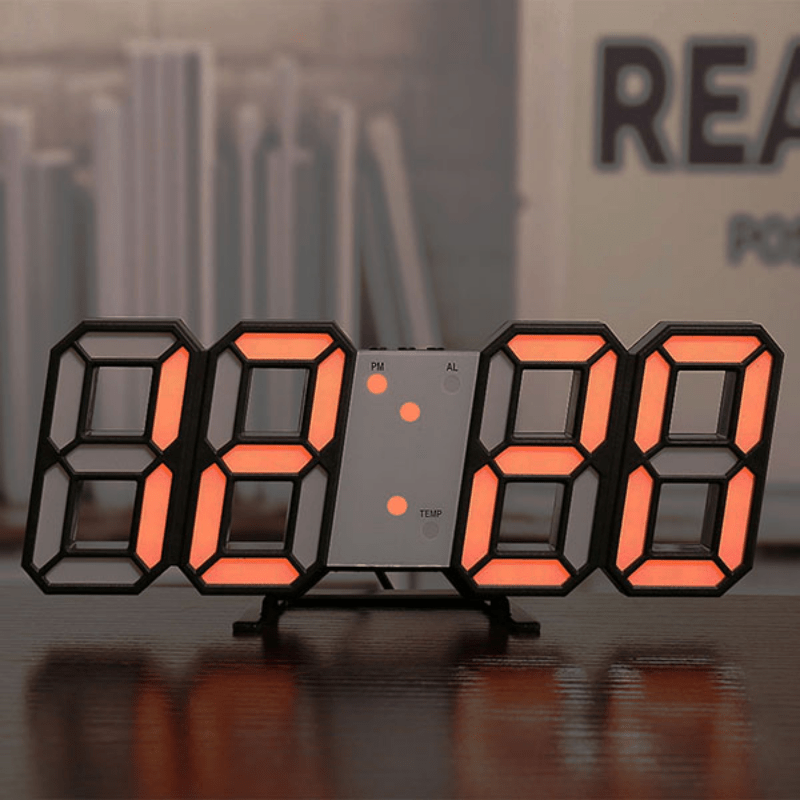 1pc 3D LED Digital Clock, Bedroom LED Clock For Home Decor