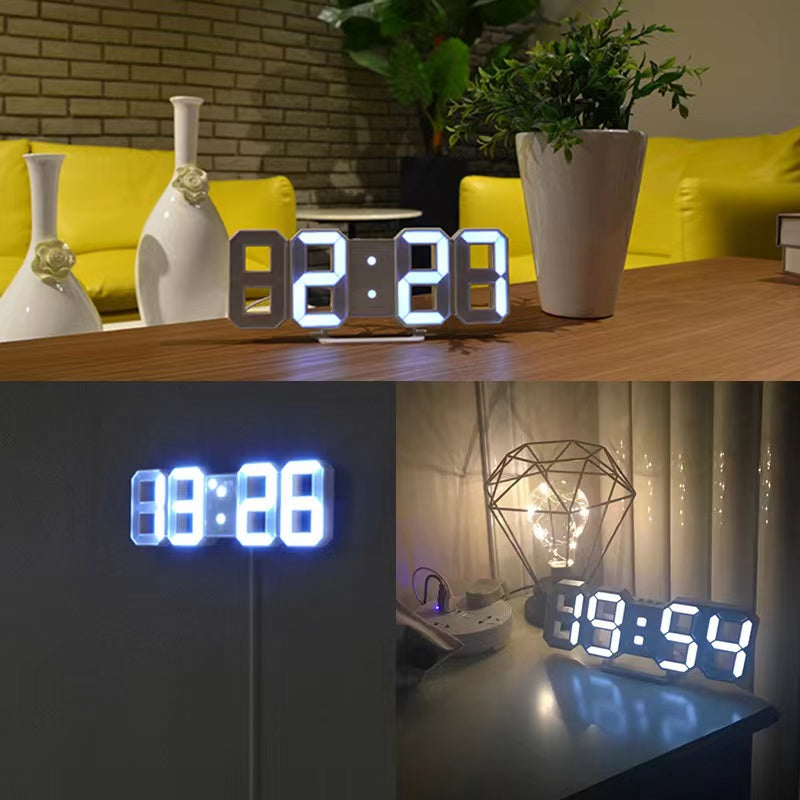 1pc 3D LED Digital Clock, Bedroom LED Clock For Home Decor