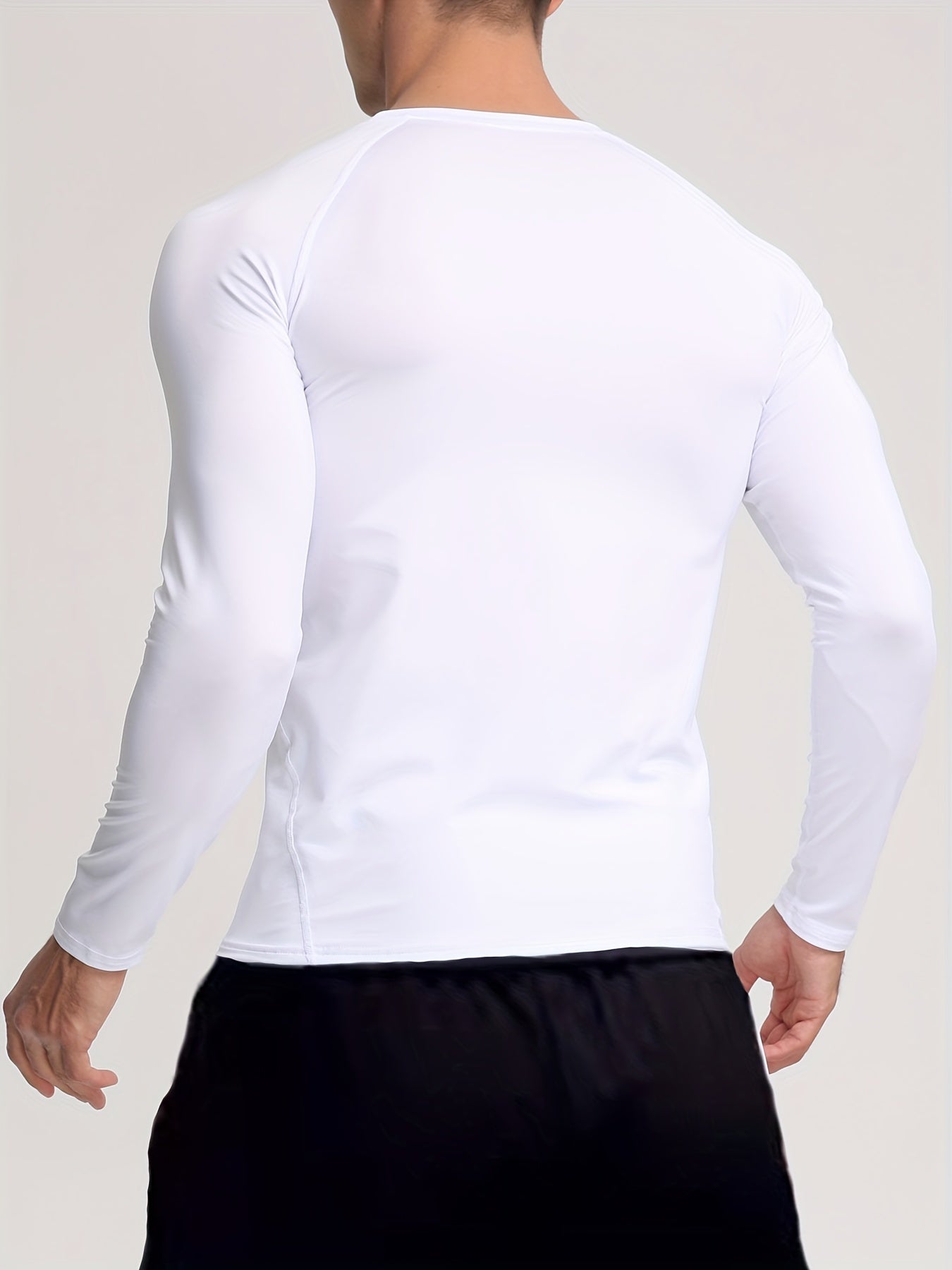 Men's Basic Solid Color Long Sleeve Comfy T-shirt, Breathable Quick-drying Tee Men's Summer Clothes Compression Top For Sports Fitness Running Basketball Mountaineering Cycling