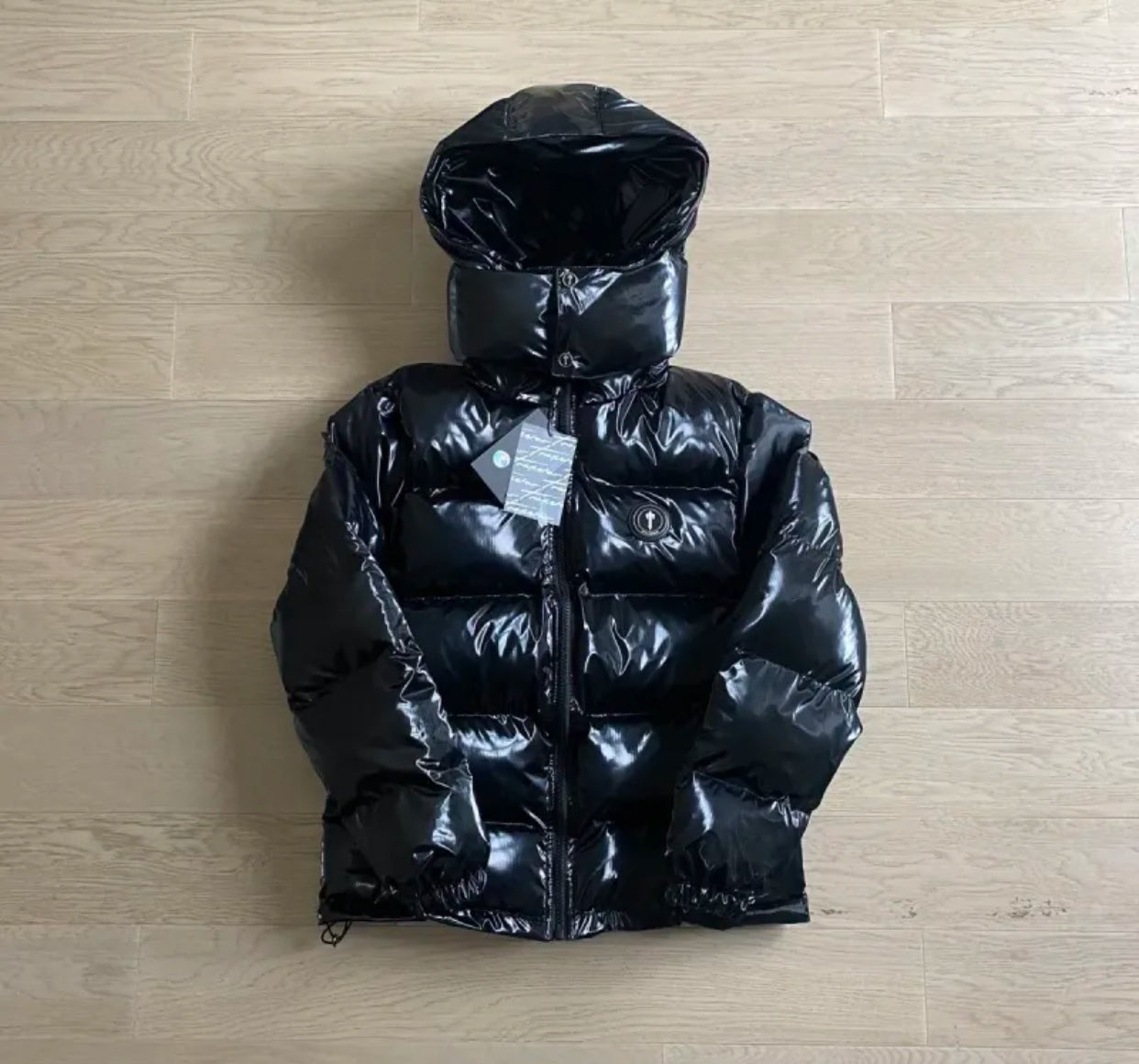 Designer-Herrenjacken, Puffer-Trapstar-Daunenparka, lange Ärmel, mit Kapuze, Oberbekleidung, Mäntel, gepolsterte, winddichte Weste