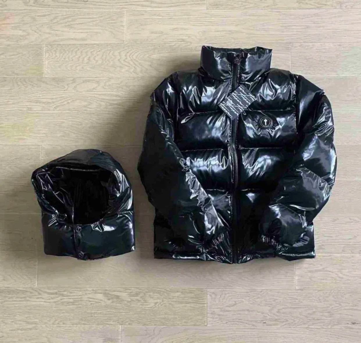 Designer-Herrenjacken, Puffer-Trapstar-Daunenparka, lange Ärmel, mit Kapuze, Oberbekleidung, Mäntel, gepolsterte, winddichte Weste