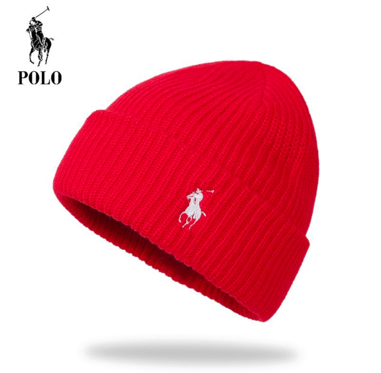 Polo beliebte Persönlichkeit Herbst und Winter warme Männer und Frauen mit Baumwollstickerei randlose
Strickmütze