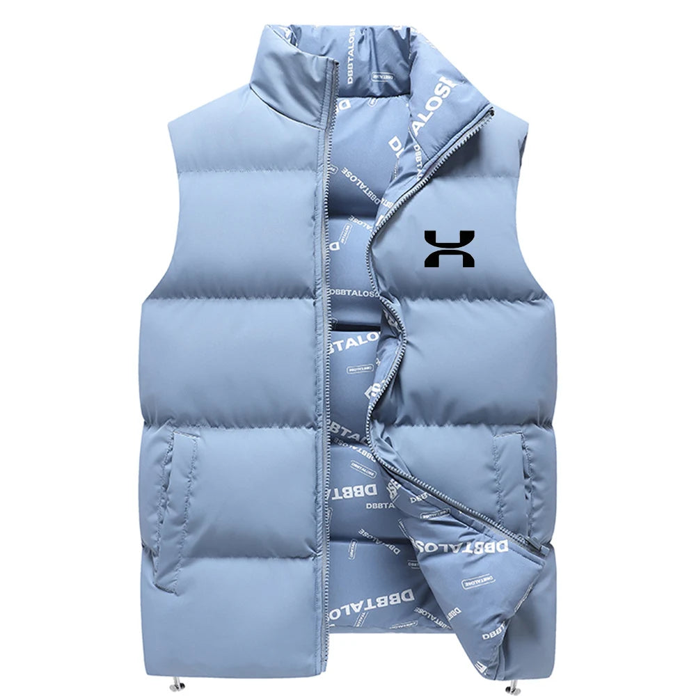 Double-sided cotton vest men's stand-up collar sleeveless down cotton vest autumn and winter casual vest men's thick warm jacket