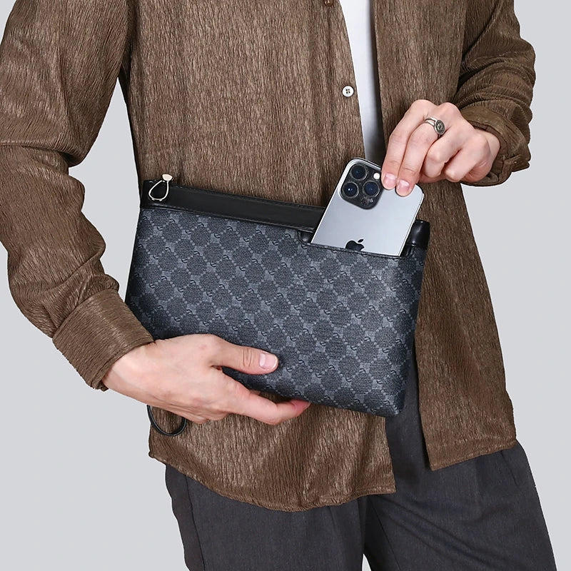 Luxury Designer Business Men Day Clutch High Quality PU Leather Money Pouch Bag Casual Male Cardholder Case Phone Handbag