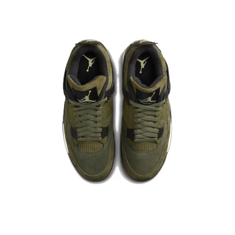 Nike Air Jordan 4 AJ4 Men's Military Green Basketball Shoes.