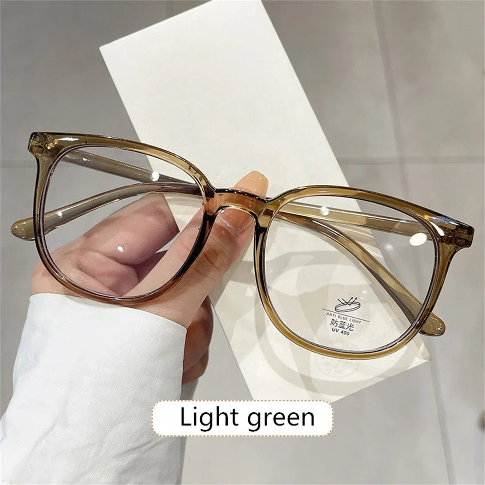 Retro Square Glasses Ultra-light Transparent Frame Eyewear Anti-blue Light Flat Glasses Korean Popular Decoration Eyeglasses