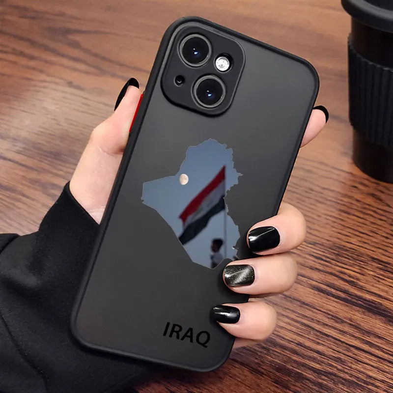 Republic of Iraq For iPhone 15 14 13 12 11 Pro Max XS Max X XR 7 8 Plus 6S 5S Frosted Translucent Funda Phone Case