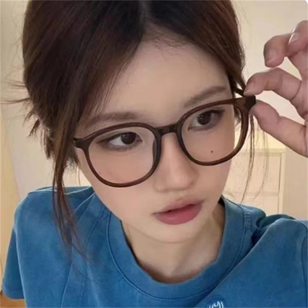 Retro Square Glasses Ultra-light Transparent Frame Eyewear Anti-blue Light Flat Glasses Korean Popular Decoration Eyeglasses