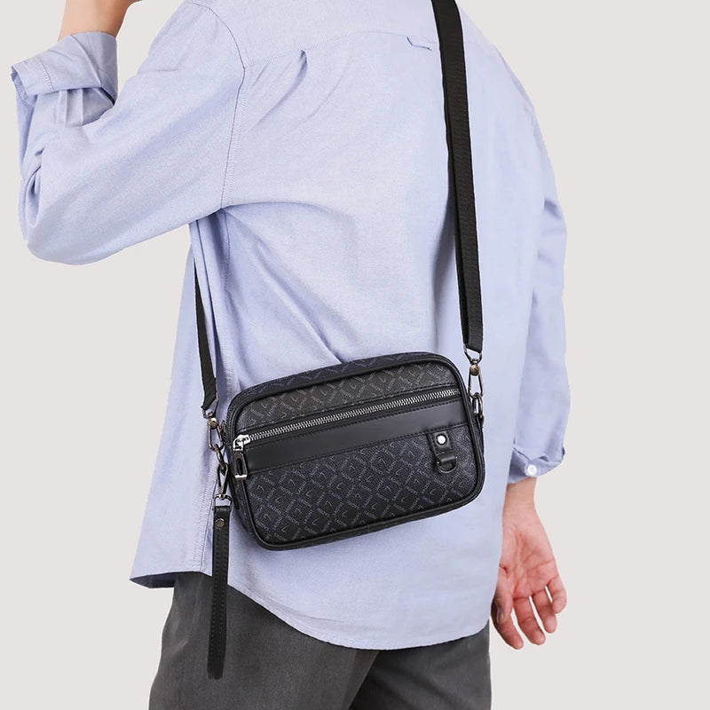 Business Men's Bag High Quality Soft PU Leather Man's Handbag Shoulder Bag Multi-Functional Men Clutch Bag With Waist Strap Sac