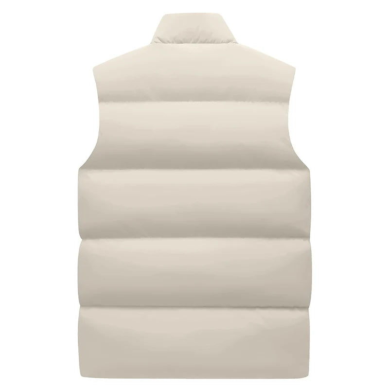 Double-sided cotton vest men's stand-up collar sleeveless down cotton vest autumn and winter casual vest men's thick warm jacket