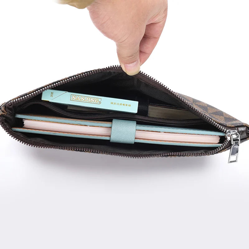 Fashion Soft PU Leather Men Clutch Bag Luxury Male Money Handbag High Quality Business Men Cardholder Case