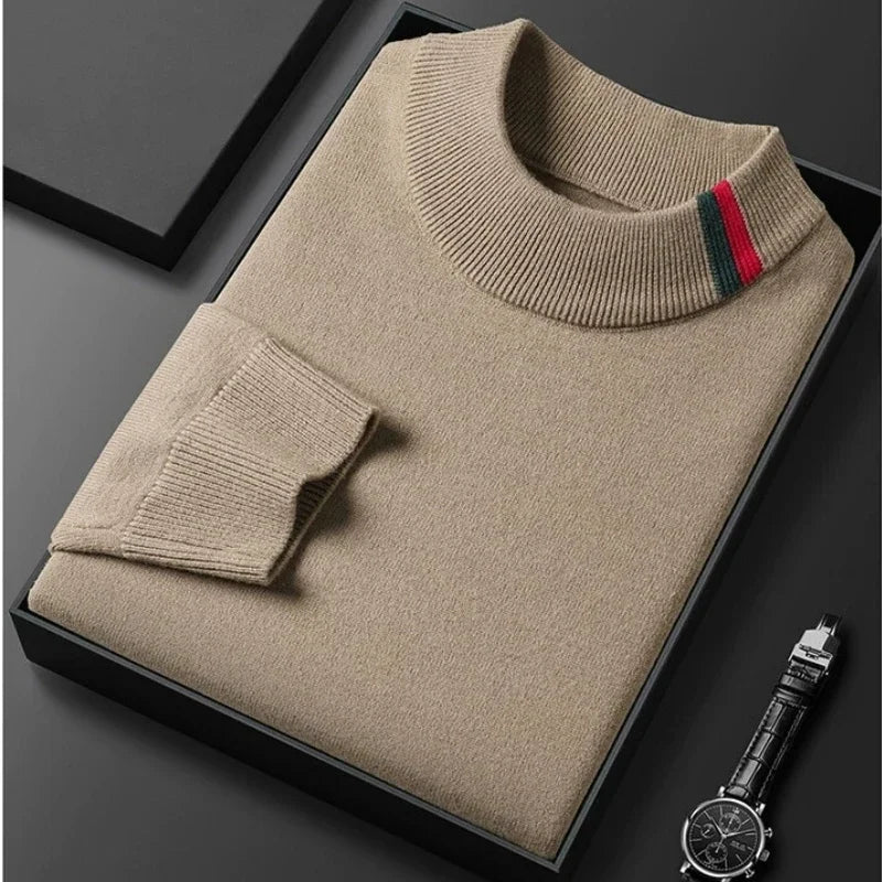 Luxury designer high-end brand embroidered knitted sweater autumn winter men's fashion casual European round neck warm pullover