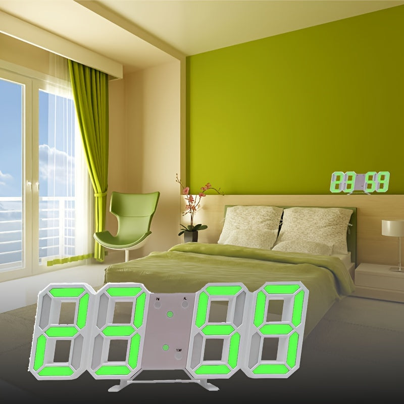 1pc 3D LED Digital Clock, Bedroom LED Clock For Home Decor