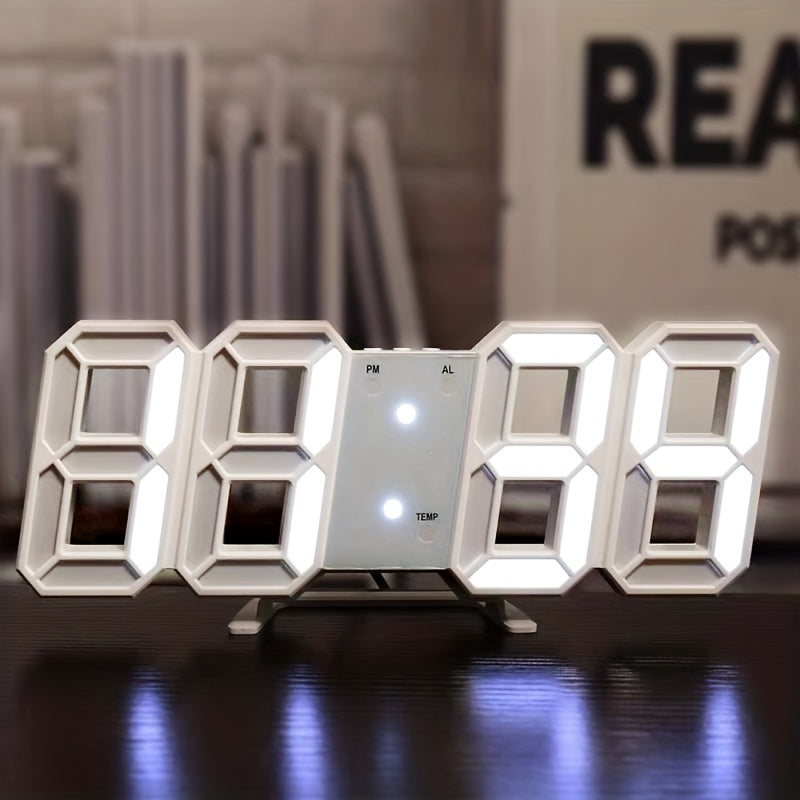 1pc 3D LED Digital Clock, Bedroom LED Clock For Home Decor